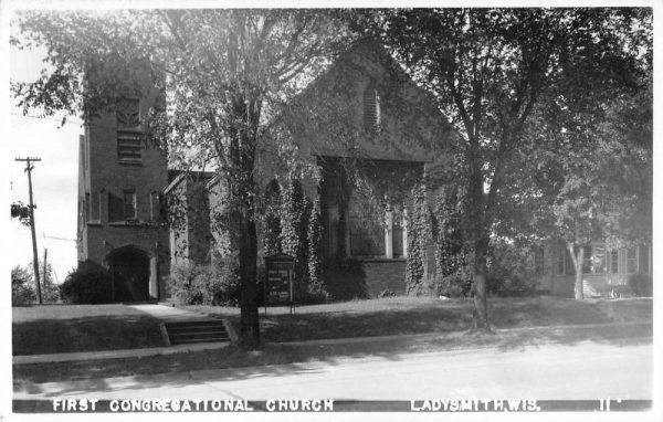 Ladysmith Wisconsin First Congregational Church Real Photo Postcard K100274