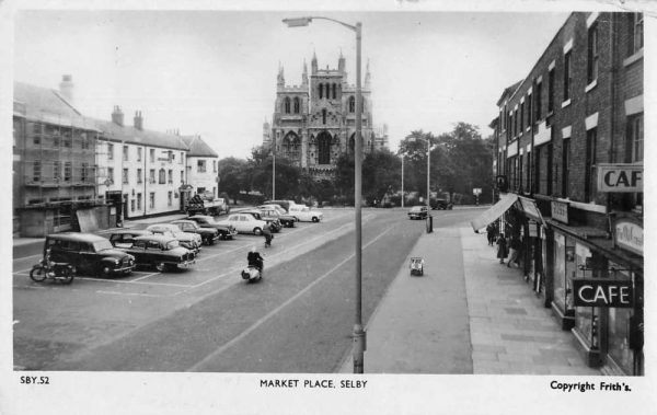 Selby England Market Place Real Photo Antique Postcard J78086