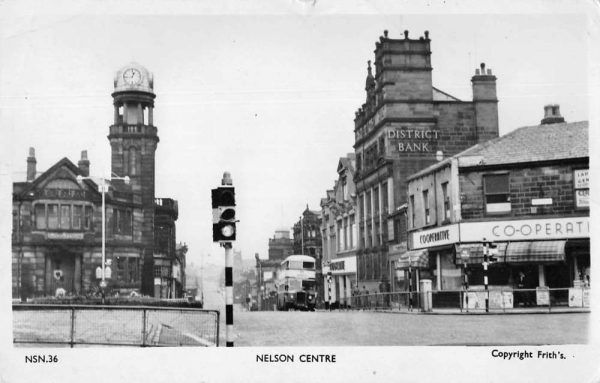 Nelson England Nelson Center Street Scene Real Photo Antique Postcard J78142