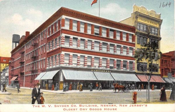 Newark New Jersey Snyder Co Building Street View Antique Postcard K100554