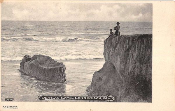 Long Beach California Devils Gate Waterfront Antique Postcard K100671