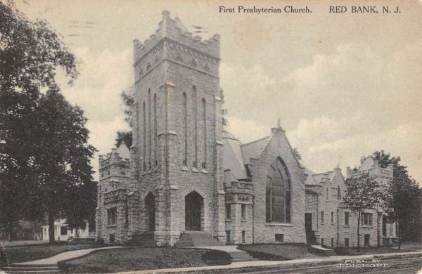 Red Bank New Jersey First Presbyterian Church Antique Postcard K100739