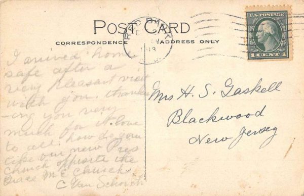 Red Bank New Jersey First Presbyterian Church Antique Postcard K100739 - Image 2