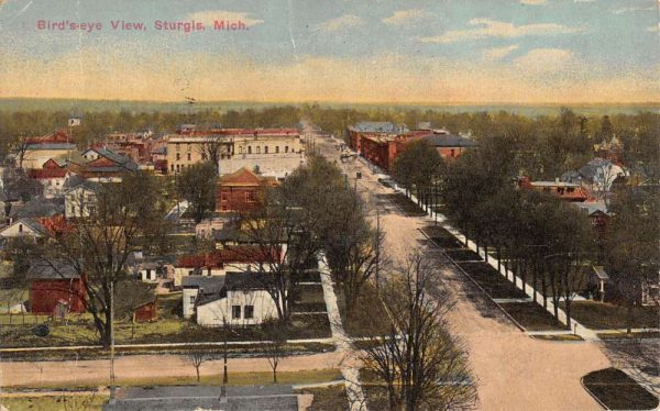 Sturgis Michigan Birdseye View Of City Antique Postcard K100813