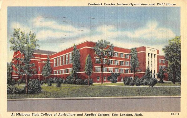 East Lansing Michigan State College Gymnasium Antique Postcard K100971