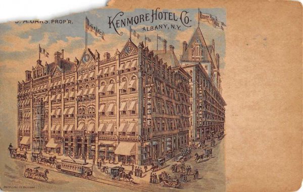 Albany New York Kenmore Hotel Co Street View Antique Postcard K101140