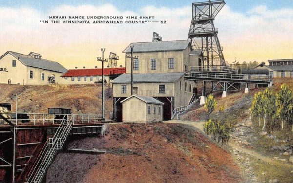 Mesabi Range Minnesota Underground Mine Shaft Antique Postcard K101168