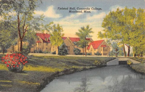 Moorhead Minnesota Fjelstad Hall Concordia College Antique Postcard K101170