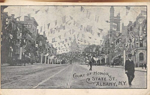 Albany New York Court Of Honor State Street Antique Postcard K101176