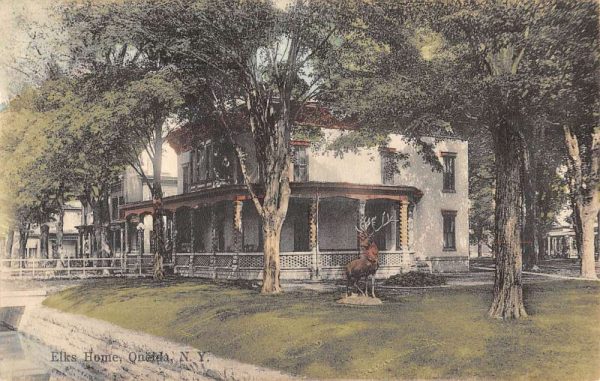 Oneida New York Elks Home Street View Antique Postcard K101552