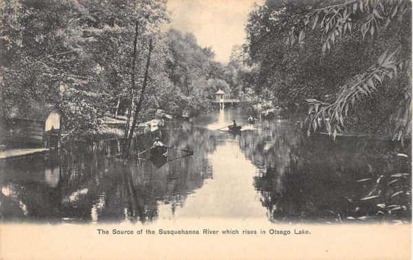 Otsego Lake New York Susquehanna River Row Boat Antique Postcard K101553