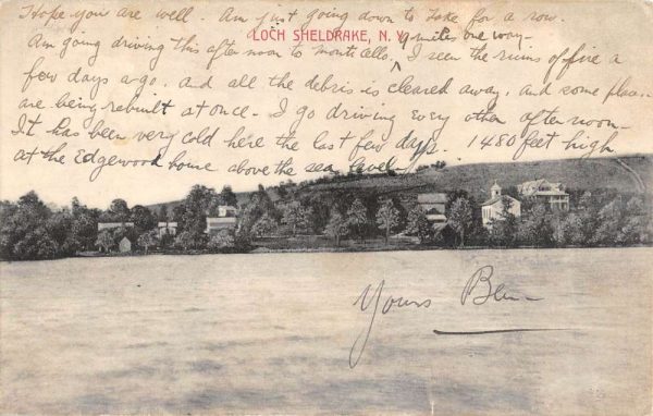 Loch Sheldrake New York Scenic Waterfront Antique Postcard K101560