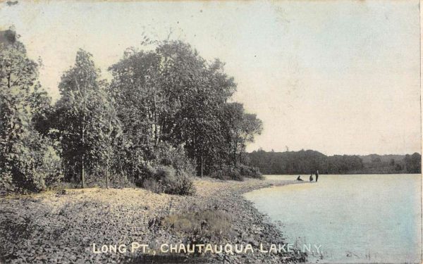 Chautauqua Lake New York Long Point Waterfront Antique Postcard K101563