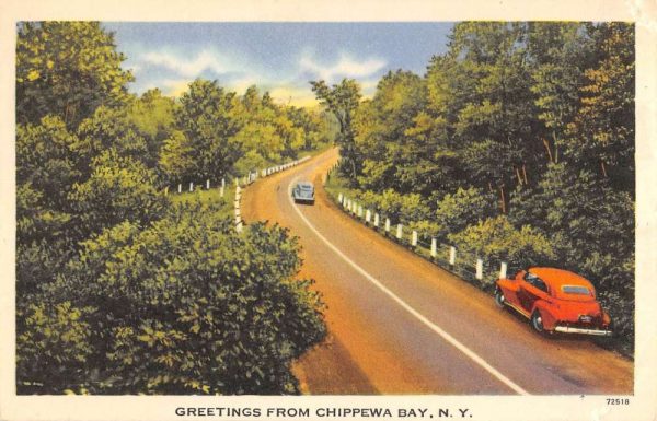 Chippewa Bay New York Scenic Roadway Greeting Antique Postcard K101667