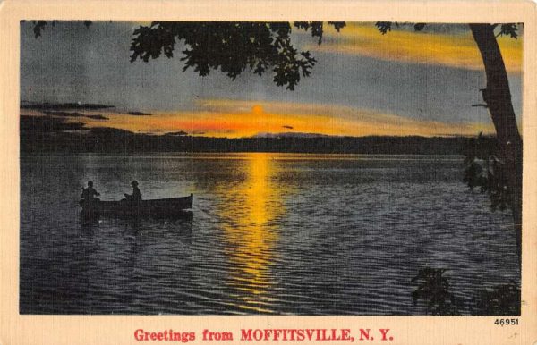 Moffitsville New York Sunset Waterfront Greeting Antique Postcard K101668