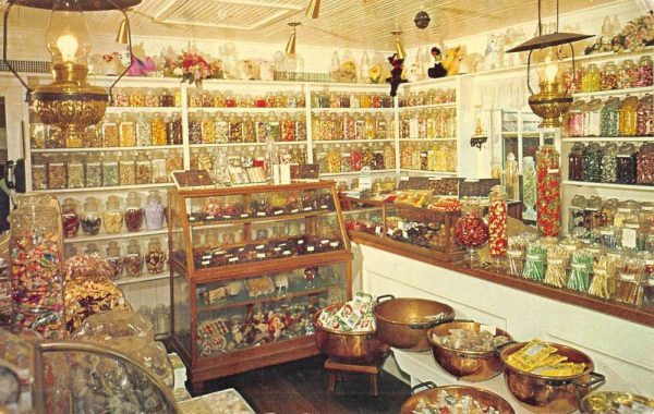 Smithville New Jersey Sweetshop Interior Vintage Postcard K101699