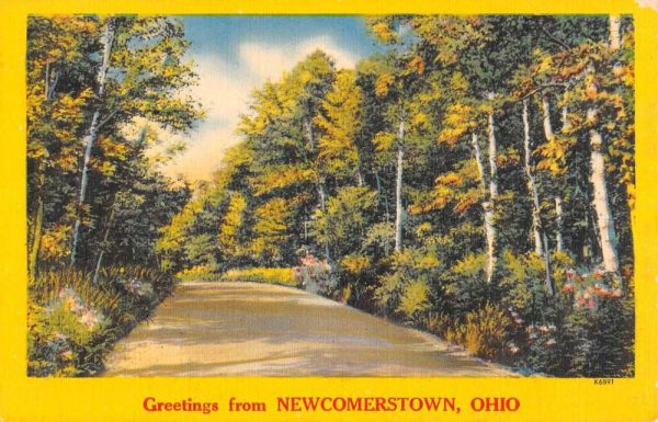 Newcomerstown Ohio Scenic Roadway Greeting Antique Postcard K101703