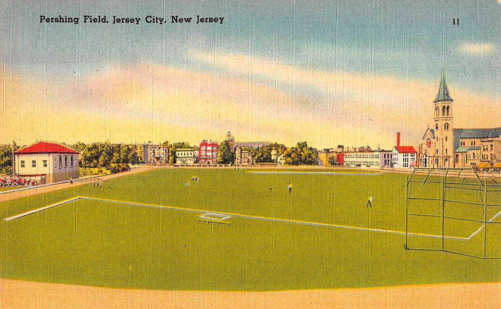 Jersey City New Jersey Pershing Field Baseball Antique Postcard K101956