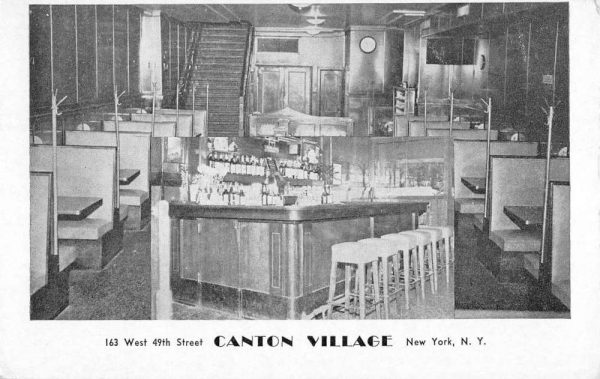 New York City Canton Village Dining Room Interior Antique Postcard K102016