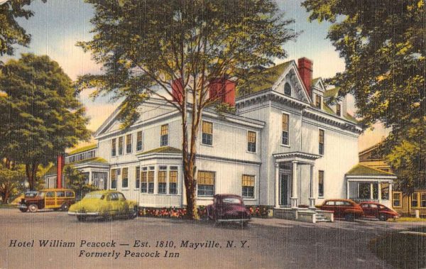 Mayville New York Hotel William Peacock Street View Antique Postcard K102059