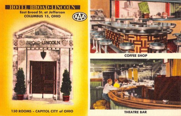 Columbus Ohio Hotel Broad Lincoln Multiview Antique Postcard K102064