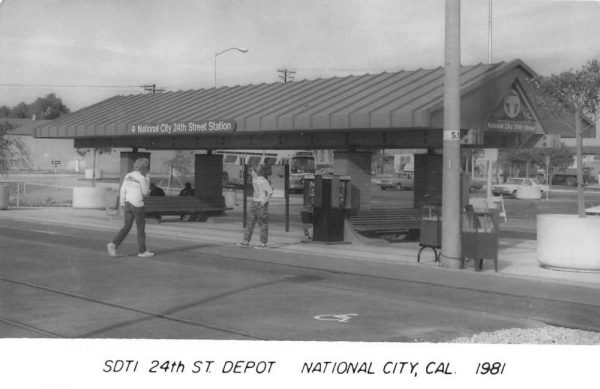 National City California 1981 SDTI 24th St train depot real photo pc Z49774