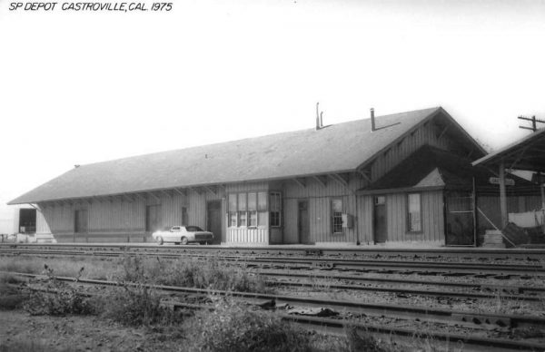 Castroville California 1975 Southern Pacific train depot real photo pc Z49783