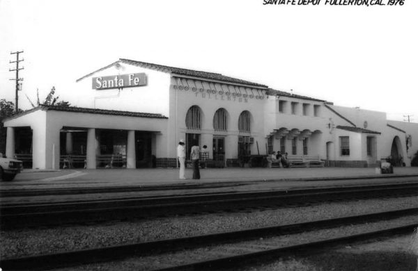 Fullerton California 1976 Santa Fe train depot real photo pc Z49786