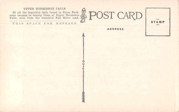 Estes Park Colorado Upper Horseshoe Falls Antique Postcard J78971 - Image 2