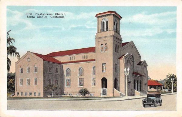 Santa Monica California First Presbyterian Church Exterior Postcard J78985