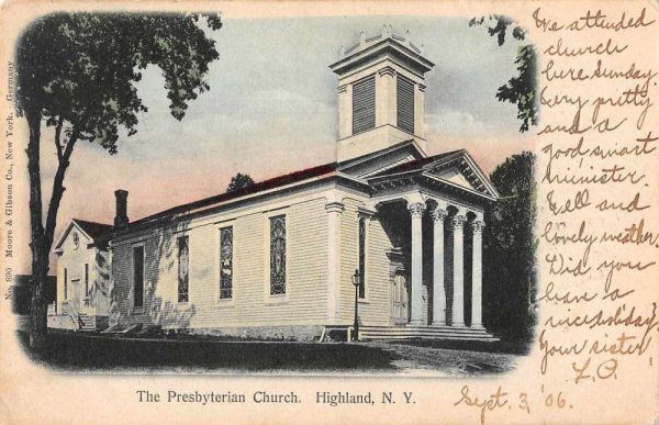 Highland New York Presbyterian Chuch Exterior Antique Postcard J79000