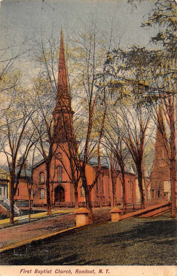 Rondout New York First Baptist Church Exterior Antique Postcard J79004