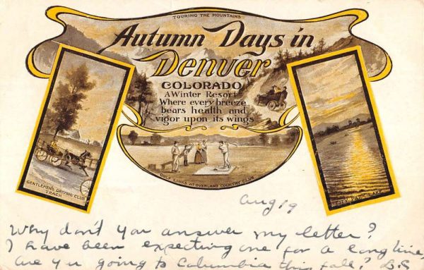 Denver Colorado Autumn Days Multiview Antique Postcard K102359