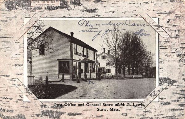 Stow Massachusetts Post Office Street View Antique Postcard K102439