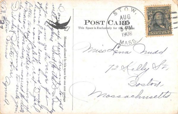 Stow Massachusetts Post Office Street View Antique Postcard K102439 - Image 2