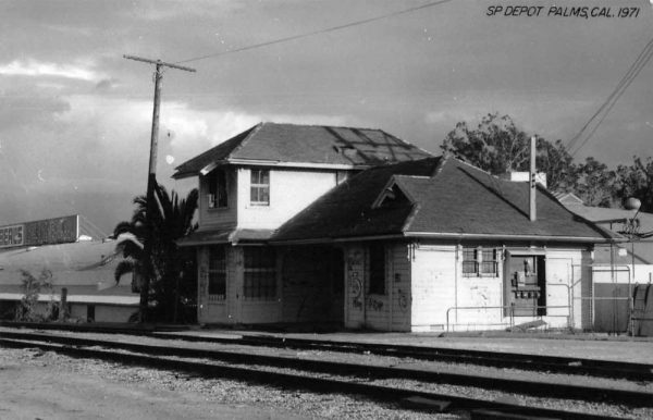 Palms California 1971 Southern Pacific train depot real photo pc Z49826