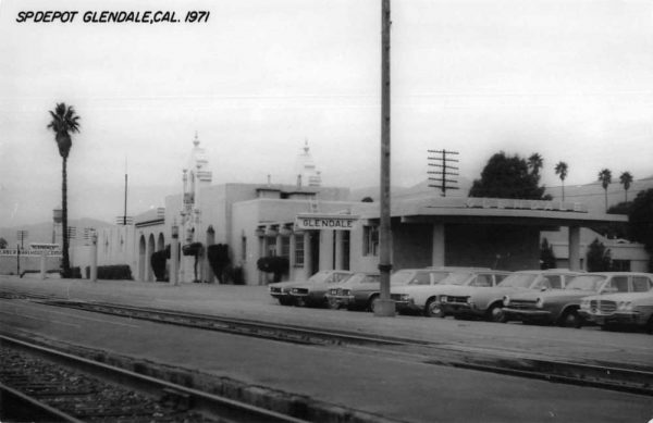 Glendale California 1971 Southern Pacific train depot real photo pc Z49839