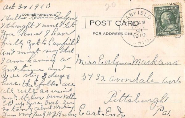 Canfield Ohio North Eastern Normal College Antique Postcard K102535 - Image 2