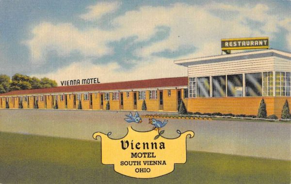 South Vienna Ohio Motel Street View Antique Postcard K102616