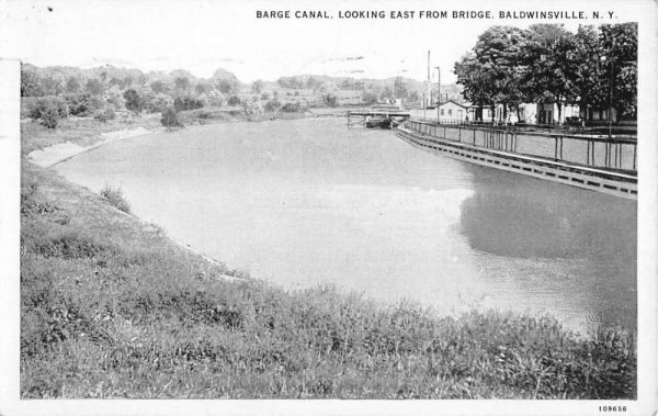 Baldwinsville New York Barge Canal From Bridge Antique Postcard K102790