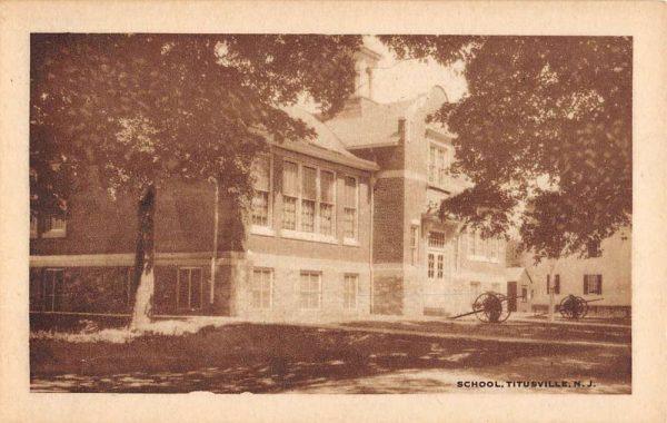 Titusville New Jersey School Street View Antique Postcard K103041