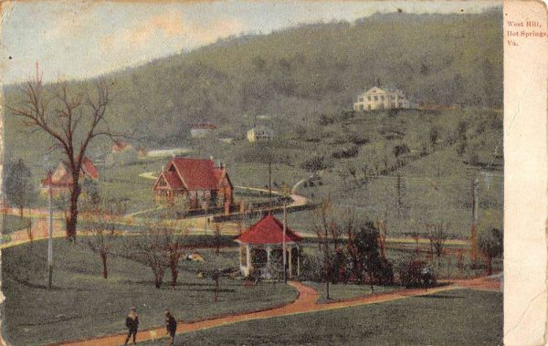 Hot Springs Virginia West Hill Birdseye View Antique Postcard K103108