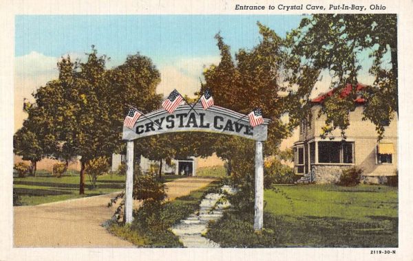 Put In Bay Ohio Crystal Cave Entrance Antique Postcard K103174