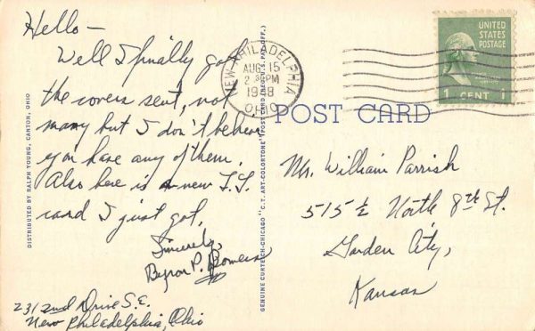 Canton Ohio Large Letter Linen Antique Postcard K103179 - Image 2