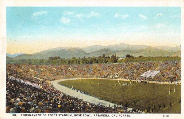 Pasadena California Roses Stadium Rose Bowl Antique Postcard J79129