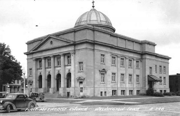 Washington Iowa First Methodist Church Real Photo Antique Postcard J79137