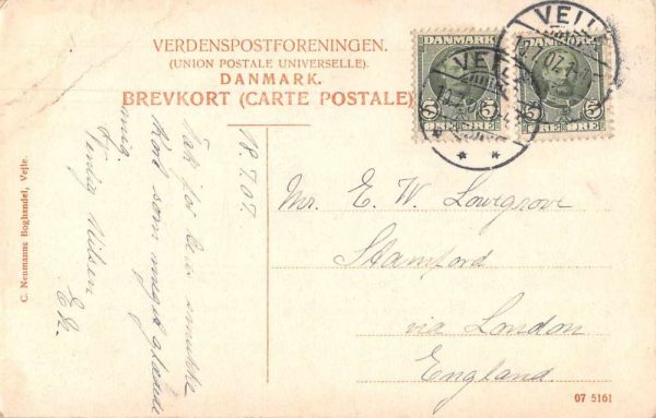 Munkebjerg Denmark Vejle Skovvej Scenic View Antique Postcard J79226 - Image 2