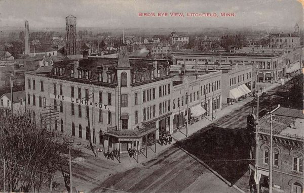 Litchfield Minnesota Birdseye View Of City Antique Postcard K103197