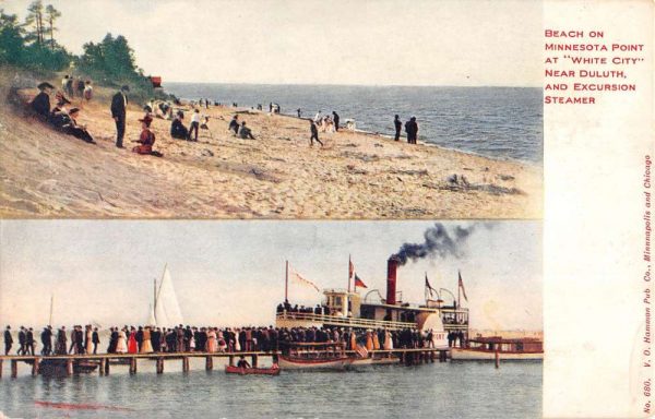 Duluth Minnesota Beach Excursion Stamer Antique Postcard K103208