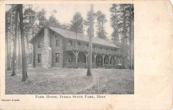 Itasca State Park Minnesota Park House Street View Antique Postcard K103215